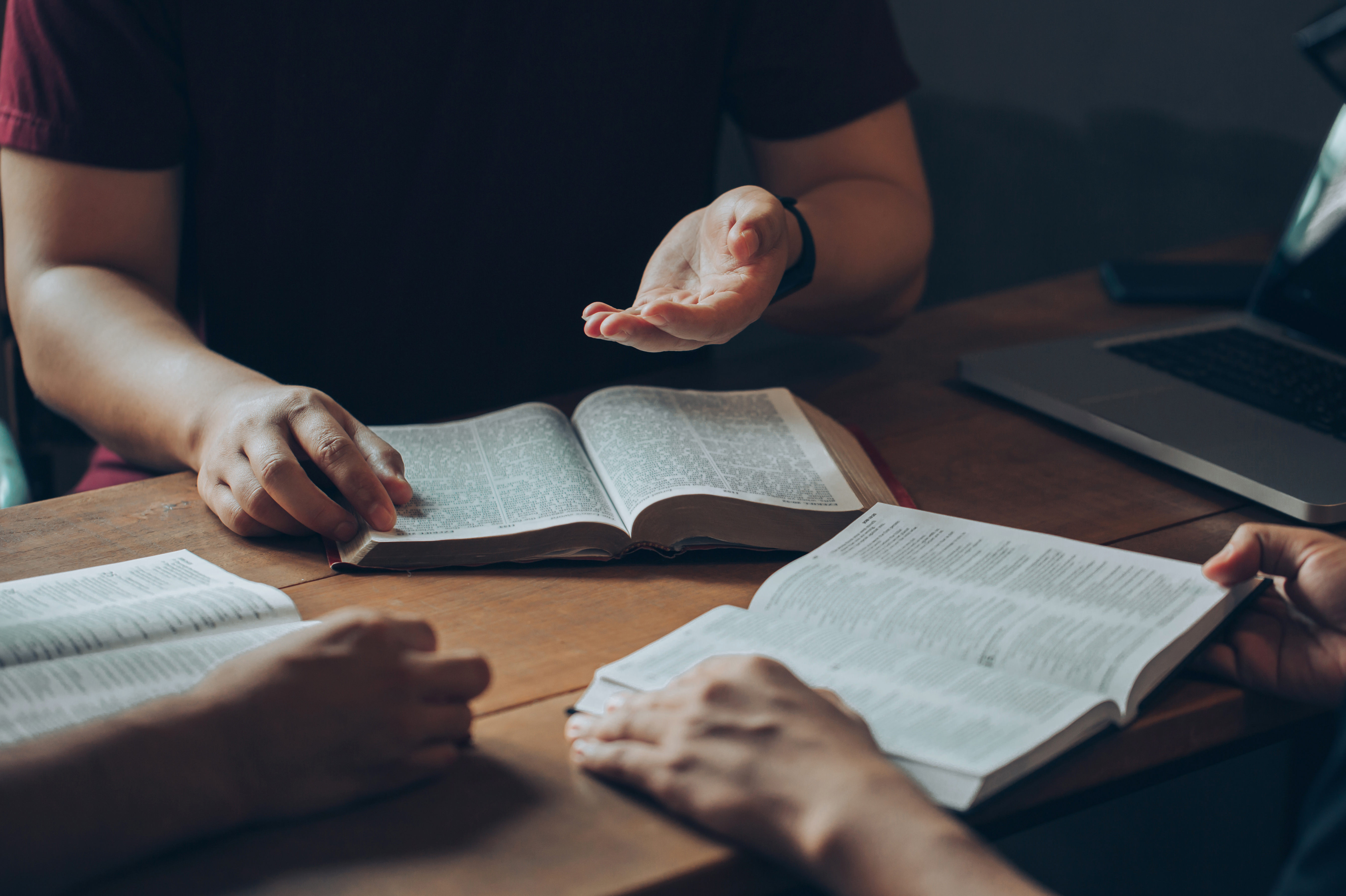 Bible Study group with open Bibles